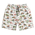 thumbnail image 3 of Uemuo Excavator Pattern Men's Swim Trunks Hawaiian Beach Bathing Suit Swimsuits Beach Quick-Dry Shorts with Pockets-Small, 3 of 9