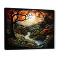 thumbnail image 2 of Designart "Garden of Eden Orange Green Mountain I" Landscapes Floater Framed Canvas Wall Art, 2 of 7