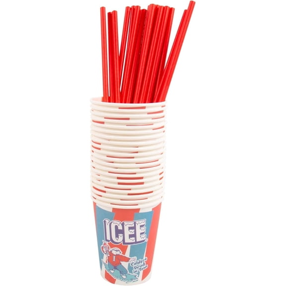 ICEE Red Disposable Paper Cups, 20 Count