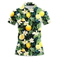 thumbnail image 1 of Trendfront Womens Lemon Floral Polo Shirt Collared Short Sleeve Allover Fruit Print Casual Summer Golf Top for Women, 1 of 2