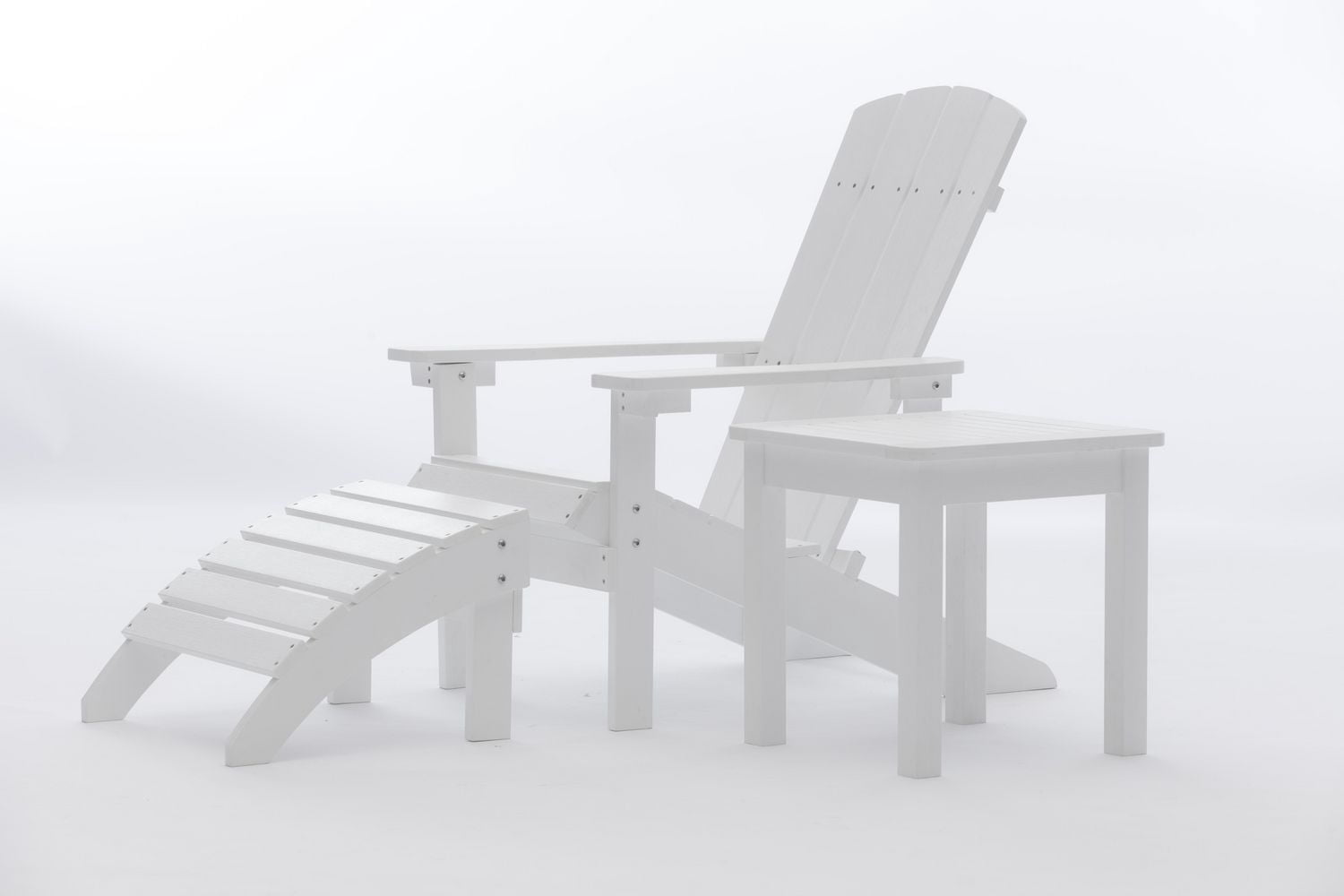 Chaise Adirondack Tanfly – Blanche – Polycarbonate – Usage intérieur/extérieur