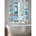 thumbnail image 5 of Sheer Curtains 63 Inches Long 2 Panels, Summer Beach Anchor Lighthouse Starfish Rod Pocket Curtain Voile Draperies, Blue Wood Grain Light Filtering Window Treatment for Living Room Kitchen Bedroom, 5 of 8