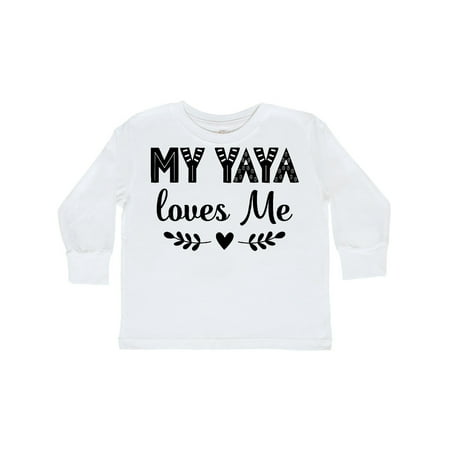 

Inktastic My Yaya Loves Me Grandchild Outfit Gift Toddler Toddler Girl Long Sleeve T-Shirt