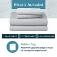 thumbnail image 3 of WelHome 100% Cotton Percale 3-Piece Twin Size Deep Pocket Bed Sheets Set, 1 Fitted, 1 Flat Sheet with 1 Pillowcase, Ultra Light, Breathable & Super Soft Sheets, Light Gray, 3 of 7