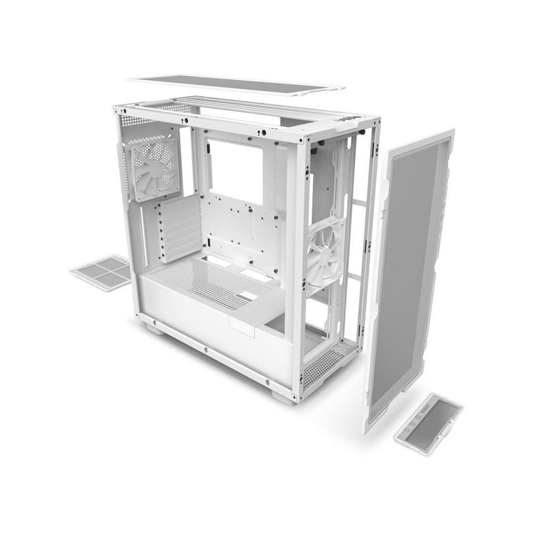 NZXT H7 Flow White - Mid-Tower Airflow PC Gaming Case - Tempered