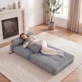 thumbnail image 5 of ELLEGNT Convertible Sleeper Chair - Folding Sofa Bed, Corduroy Cover, Pillow Back Support for Living Room or Guest Room , Gray, 5 of 10