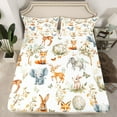 thumbnail image 2 of Castle Fairy Teens Cute Elephants Deer Fox Rabbit 4pcs Bed Sheets,Chic Flowers Butterflies King Sheets,Cartoon Jungle Animal Super Cozy Sheet Set,Breathable Home Decor, 2 of 7