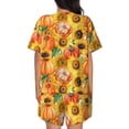 thumbnail image 6 of Fotbe Pumpkins And Sunflowers Print Pajama Set for Women 2 Piece Loungewear Short Sleeve Tops and Shorts Set Soft Sleepwear-Medium, 6 of 7