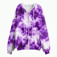 thumbnail image 6 of Towmus Women's Tie-Dye Zip-Up Hoodie Cute Drawstring Gradient Hoodies Long Sleeve, With Pocket XS-6XL, 6 of 7