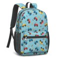 thumbnail image 2 of Monster Cartoon Truck Blue Pattern 17" School Backpacks for Teens,Waterproof Oxford Fabric,S-Shape Padded Straps for School,Travel,Hiking,Camping, 2 of 6
