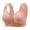 Apricot, variant on Mid-aged Women Bra Elastic Front Button Closure Leaf Lace Thin Shockproof Push-up Anti-snagging Wireless Mother Daily Exercise Bra