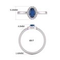 thumbnail image 3 of Round and Oval Shape Natural Sapphire Gemstone Ring in 14K White Gold (Size: 7.5), 3 of 6