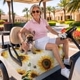 thumbnail image 3 of Golf Cart Seat Covers for 2 Seater, Yellow Sunflowers Soft Microfiber Cart Seat Towel Blanket, Summer Farmhouse Retro Beige Absorbent Breathable Non Slip Bench Seats Protector for Golf Course 51"x31", 3 of 9