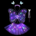 thumbnail image 3 of Juego de 3 o 4 unidades de diadema de doble capa para niñas, luz Led intermitente, varita de ala de mariposa de Hada, disfraz de juguete, regalo de decoración de Halloween, 3 of 5