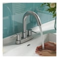 thumbnail image 2 of Remnants 4 in. Centerset Double Handle Mid Arc Bathroom Sink Faucet with Drain Kit and Deckplate in Brushed Nickel, 2 of 4
