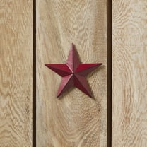 VHC Brands Patriotic Faceted Metal Star Burgundy Wall Hanging 4x4, Independence Day Decor, American Star Design, Distressed Appearance Metal Wall Hanging, Star Shape, Country, Burgundy