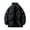 Black, variant on GigrtiJin Men's Winter Puffer Jacket Warm Solid Color Stand Collar Zipper down Jacket Long Sleeve Padded Coat