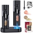 thumbnail image 1 of Salero y Pimentero Electrico, [2 Piezas] Homtronics USB Recargable Juego de Molinillo El&eacute;ctrico de Sal y Pimienta con Estaci&oacute;n Carga Doble, Aspereza Ajustable, Luz LED, 110ml gra, 1 of 8
