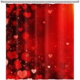 thumbnail image 4 of Rose Red Love Shower Curtain Happy Valentines Day Shower Curtain Romantic Red Love Heart Bokeh Shower Curtain for Bathroom 72W x 84L inch, 4 of 5