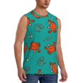thumbnail image 2 of Bixox Men's Colorful Crab Printed Shirt Sleeveless Fitness Tank Top-3X-Large, 2 of 5