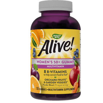 Alive! Women's 50+ Daily Multi Gummies, Mixed Berry Flavored, 130 Count