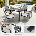 thumbnail image 5 of Olurrisa 7PC Outdoor Patio Aluminum Furniture Set, Modern Dining Set with 6 Dining Chairs Sunbrella Fabric Cushioned, Rectangular Table with Umbrella Hole,Bourbon Brown, 5 of 9