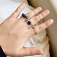 thumbnail image 4 of Natural Stone Stackable Ring Set, Boho Style Multiple Finger Rings, 4 of 6