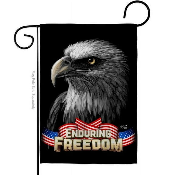 Angeleno Heritage G135372-BO 13 x 18.5 in. Enduring Freedom American Star & Stripes Vertical Garden Flag with Double-Sided House Decoration Banner Yard Gift
