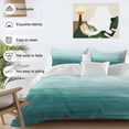 thumbnail image 4 of Turquoise Ombre Bedding 3 Piece Duvet Cover Set Full Size, Modern Abstract Art Ocean Oil Painting Soft Microfiber Comforter Cover with Zipper Closure & Pillowcases, FadeResistant Quilt Cover, 4 of 9