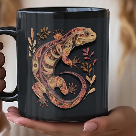 Gila Monster Mug | Morning Coffee Cup, lizard lovers gift, desert animal, quilled look