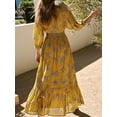 thumbnail image 3 of GXFC Women’s Bohemian Maxi Dress Vintage Long Sleeve Floral High Waist Dresses Casual Loose A -line Long Dresses for Beach Street, 3 of 7