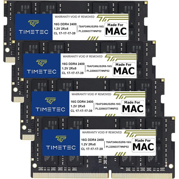 Timetec Hynix IC 64GB KIT (4x16GB) Compatible for Apple 2017 iMac 27-inch w/Retina 5K Display DDR4 2400MHz PC4-19200 2Rx8 CL17 1.2V SODIMM Memory Upgrade (64GB KIT (4x16GB))