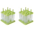 thumbnail image 1 of Paquete de 12 Unidades No Hay Soportes de Moldes de Bricolaje Reutilizables de Helado  con Bandeja Y Palos, Fabricante de Paletas Divertidas para Niños-Verde, 1 of 1