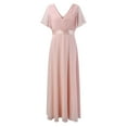 thumbnail image 5 of JBXKXYW Dresses for Women 2024 Women Strapless Chiffon Prom Dress A Line Ruffle Bridesmaid Dresses formal Evening Gown Wedding Dresses Womens Dresses (Pink,L), 5 of 5