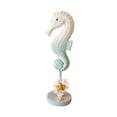 thumbnail image 5 of WLPZXP Decorative seahorse figurines, seahorse statue, rustic wooden sculpture, coastal Light Blue, 5 of 9