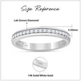 thumbnail image 3 of AFFY 0.25 Carat Diamond Wedding Band Ring for Women and Men Round Lab Grown Diamond Half Eternity Anniversary Rings in 14K Solid White Gold, Ring Size 6.5, 3 of 7