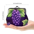thumbnail image 2 of Grape Chic and Durable 0.7 Microfiber Coin Purse with Zinc Alloy Jaws - 4.3x4.7 in, for Keeping Your Essentials Organized, 2 of 7