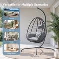 thumbnail image 6 of ALAULM Hanging Swing Egg Chair with Cushioned Headrest and Foldable, Grey - Set of 1, 6 of 11