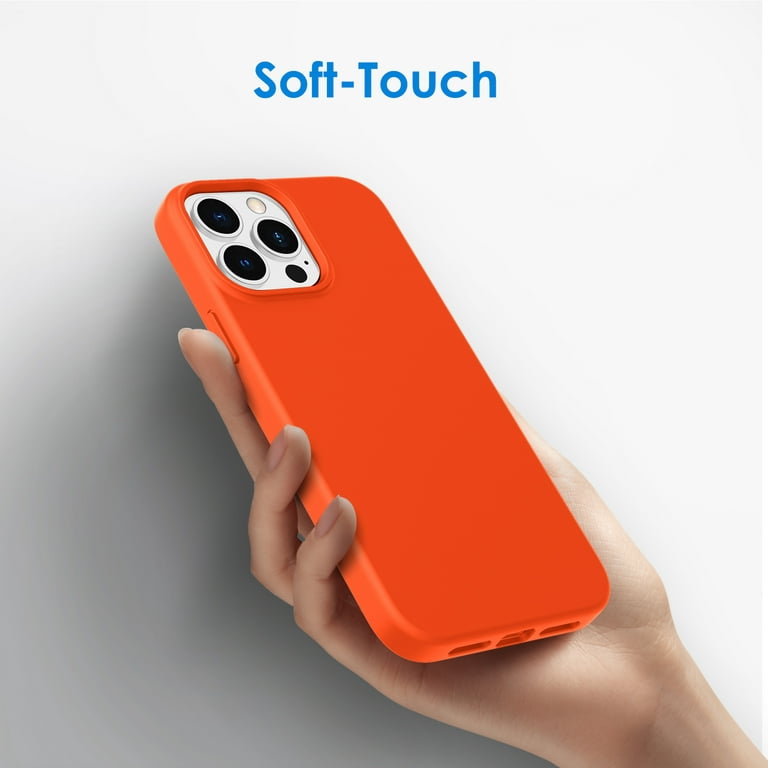 JETech Silicone Case Compatible with iPhone 13 Pro Max 6.7-Inch, Silky-Soft  Touch Full-Body Protective Phone Case, Shockproof Cover with Microfiber  Lining (Orange Red) 