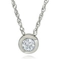 thumbnail image 1 of F/SI 3/8ct Bezel Solitaire Lab Created Diamond Pendant 14K White Gold, 1 of 2
