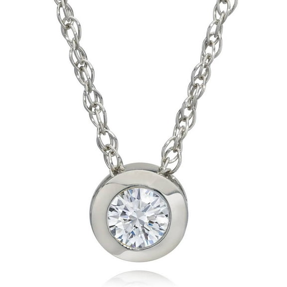 Pompeii 1/3Ct Diamond Solitaire Lab Grown Diamond Pendant White Gold Necklace (FG,VS2-SI1)