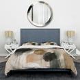 thumbnail image 3 of Designart "Artwork Featuring Abstract Shapes III" Abstract Bedding Covert Set - Abstract Painting Brown Abstract Bed Set With 2 Shams, 3 of 6