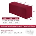 thumbnail image 3 of Fundas para Reposabrazos de Sofá Uxcell para Reposabrazos de 17.71 a 20" Longitud Antideslizantes Estirables [Rojo Vino], 3 of 7