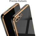 thumbnail image 3 of Case for iPhone7 iPhone8 iPhoneSE 2020, Soft Silicone Slim Case Electroplated Straight Edge Phone Case Shockproof Protective Case -Black, 3 of 15