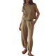 thumbnail image 1 of Lucakuins - Conjunto de pantalones para mujer, camiseta de manga corta con cuello redondo y pantalones largos, atuendo de verano Lucakuins  moda, 1 of 9