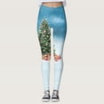 thumbnail image 2 of Rovga Leggings For Women High Waist Tight Multicolor Cartoon Printed Pants Skinny Running Xmas Santa Party Snowman Leggings Relax Fit Woens Clothes Light Blue 3Xl, 2 of 5