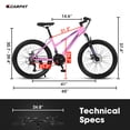 thumbnail image 6 of Youth/Adult Mountain Bike, 26 inch Womens Bicycles, Bicicletas Para Mujer for Teenagers Girls, Women MTB with Shimano 21 Speed Grip Shiter and Dual Hand Brakes, Pink, 6 of 8