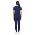 thumbnail image 3 of Women's Essential Scrub Set Cool Stretch Jogger Scrub Top and Pant (X-Small, True Navy Blue), 3 of 6