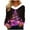 D04-Purple, variant on GreenTops for Women Trendy Merry Christmas Long Sleeve Shirts Casual Faux Fur Trim V Neck Sweatshirts L