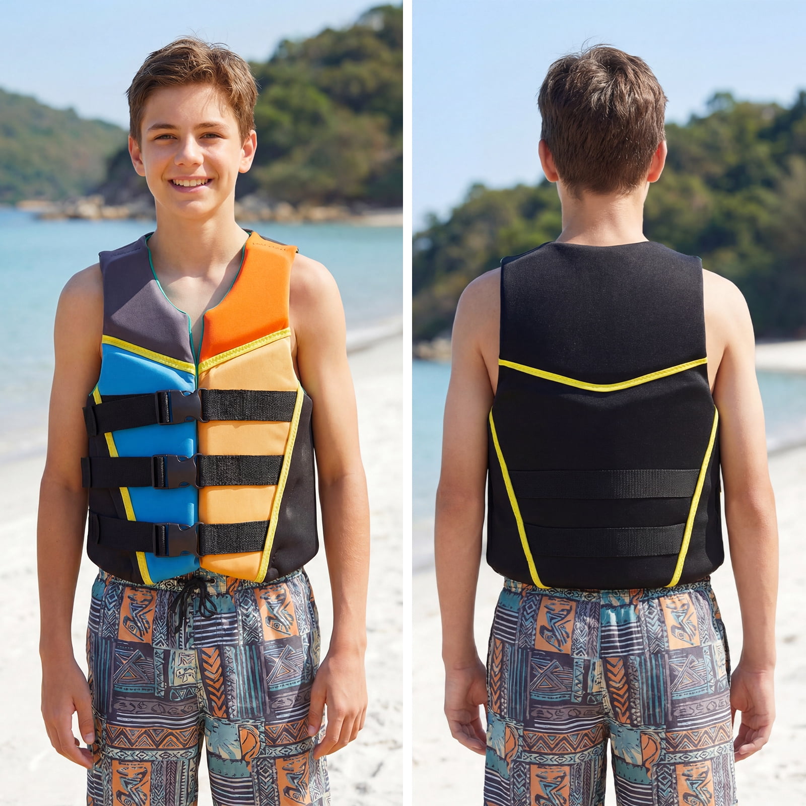 Kids Swim Vest Life Jacket Youth,Adjustable Flotation Buoyancy Swimsuit Trainer Vests,Swimming Aid Jacket for Boys Girls,Kayaking Fishing Sailing,Fit for 50-125 lbs